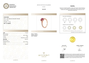 Certificat Gemologic Agl Inel din aur de 14k cu safir natural de 1.24 ct și diamante naturale de 0.30 ct AI2238