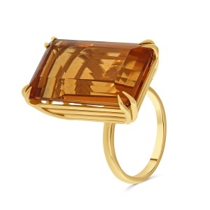 Inel din aur de 18k cu citrin natural de 26.13 ct