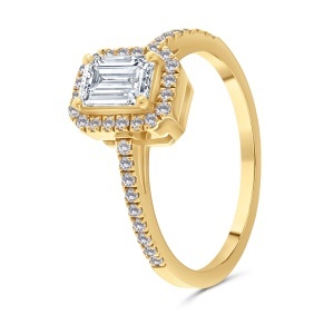 Inel din aur de 18k cu diamante naturale de 0.71 ct și 0.21 ct