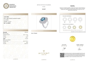 Certificat Gemologic Agl Inel din aur de 18k cu topaz natural de 5.31 ct și diamante naturale de 1.10 ct. AI2367