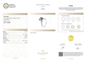 Certificat AGL GEMS Inel cu spinel si diamante naturale aur ai2555