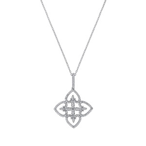Lanț și pandantiv din argint cu CZ (Cubic Zirconia)