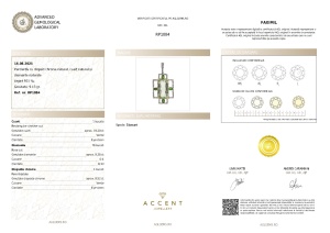 Certificat Gemologic Agl Pandantiv din argint cu diopsid chrome natural, cuarț natural și diamante naturale RP1084