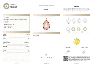 Certificat Gemologic Agl Pandantiv din argint cu granat natural, cuarț natural și diamante naturale RP1041