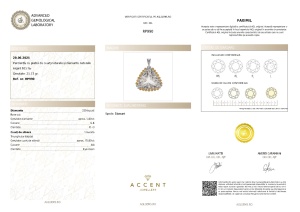 Certificat Gemologic Agl Pandantiv din argint cu piatră de cuarț naturală și diamante naturale RP990