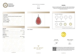 Certificat Gemologic Agl Pandantiv din argint cu rodocrozit și diamante naturale RP326