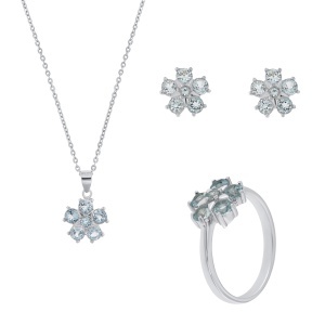 Set din argint cu topaz bleu