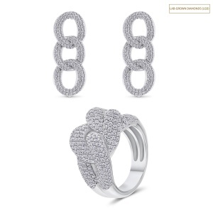 Set din aur de 14k cu diamante de sinteză