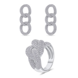 Set din aur de 14k cu diamante de sinteză