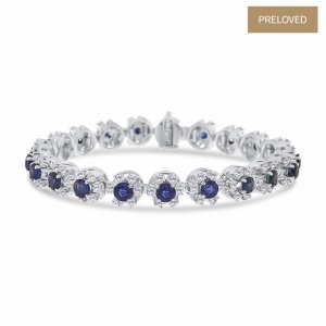 Brățară din aur de 14k cu diamante naturale de 3.32 ct și safir natural de 7.20 ct