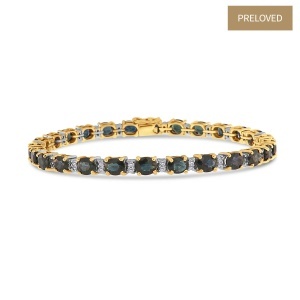 Brățară din aur de 14k cu safire naturale de 11.10 ct și diamante naturale de 0.34 ct