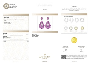 Certificat Gemologic Agl  Cercei din argint cu ametiste naturale și diamante naturale RC2530
