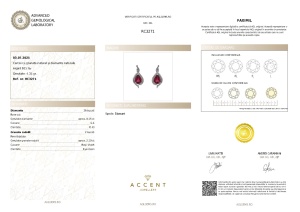 Certificat Gemologic Agl Cercei din argint cu granate natural și diamante naturale RC3271