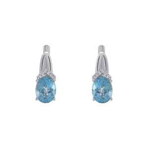 Cercei din argint cu topaz bleu