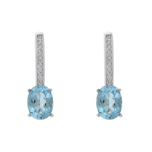 Cercei din argint cu topaz bleu