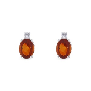 Cercei din aur de 14k cu citrine naturale de 3.08 ct și diamante naturale de 0.11 ct