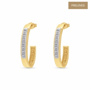 Cercei din aur de 14K cu diamante naturale de 0.35 ct