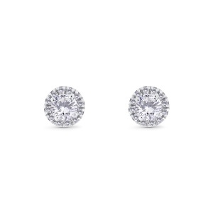 Cercei din aur de 18k cu diamante naturale de 0.38 ct și 0.09 ct