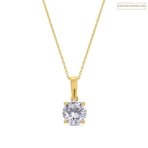 Colier din aur de 14k cu diamant de sinteză (LAB GROWN) de 1.00 ct