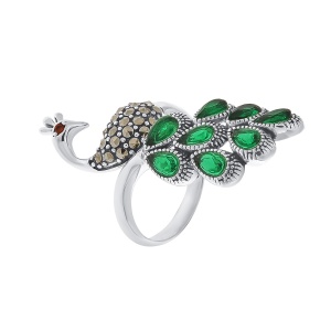 Inel din argint cu marcasite si cubic zirconia
