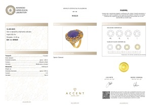 Certificat AGL GEMS Inel cu tanzanit si diamante naturale argint 925