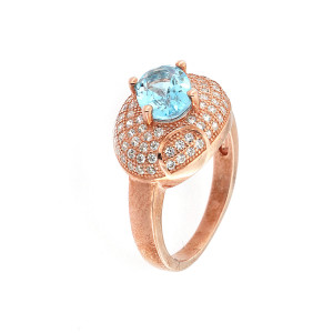 Inel din argint cu topaz bleu