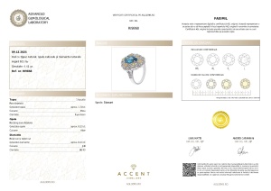 Certificat Gemologic Agl Inel din argint cu topaz natural, opale naturale și diamante naturale RI9868