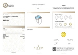 AGL GEMS Inel cu topaz si diamante naturale argint 925