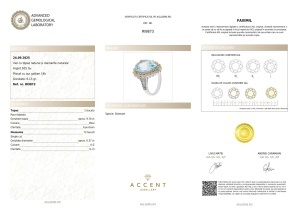Certificat AGL GEMS Inel cu topaz si diamante naturale argint 925 ri9873
