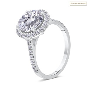 Inel din aur de 14k cu diamante de sinteză(LAB GROWN) de 2.31 ct și 0.5 ct