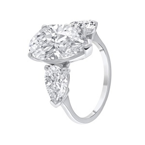 Inel din aur de 14k cu diamante sintetice de 2.05 ct și 5.07 ct