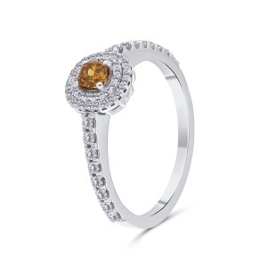 Inel din aur de 18k cu diamante naturale de 0.24 ct și 0.32 ct