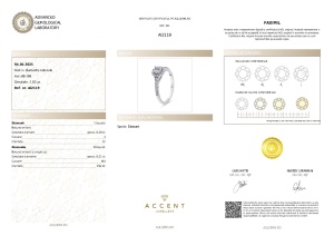 Certificat Gemologic Agl Inel din aur de 18k cu diamante naturale de 0.29 ct și 0.21 ct AI2119