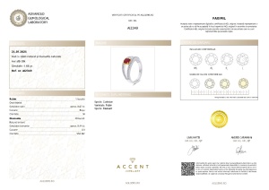 Certificat Gemologic Agl Inel din aur de 18k cu rubin natural de 0.67 ct și diamante naturale de 0.44 ct AI2349