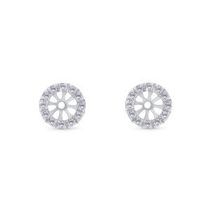 Jachete pentru cercei din aur alb de 18k cu diamante de 0.16 ct