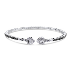 Bratara din aur alb de 18k cu diamante negre naturale de 2.36 ct si diamante naturale de 0.77 ct