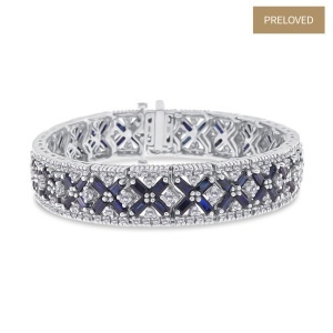 Brățară din aur de 14k cu safire naturale de 11.00 ct și diamante naturale de 3.68 ct