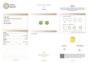 Certificat Gemologic Agl Cercei din argint cu peridot natural și diamante natural RC3324
