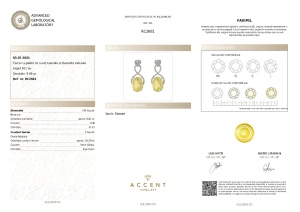 Certificat Gemologic Agl Cercei din argint cu piatră de cuarț naturală și diamante naturale RC2681