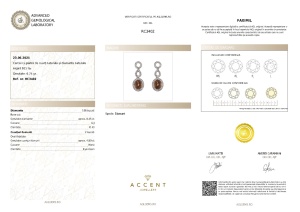 Certificat Gemologic Agl Cercei din argint cu piatră de cuarț naturală și diamante naturale RC3402