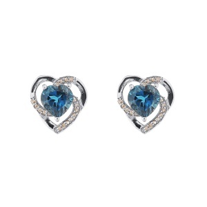 Cercei din argint cu topaz natural și diamante naturale