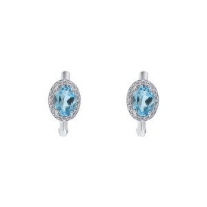 Cercei din argint cu topaz și cubic zirconia