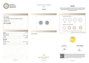 Certificat Gemologic Agl Cercei din argint cu topaze naturale și diamante naturale RC3318
