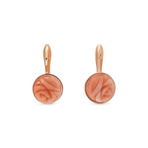 Cercei din aur de 14k cu coral roz