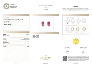 Certificat Gemologic Agl Cercei din aur de 18k cu rubine naturale de 6.50 ct și diamante naturale de 0.48 ct AC1610