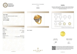 Certificat Gemologic Agl Inel din argint cu citrin natural și diamante naturale RI9902