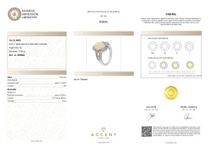 Certificat Gemologic Agl Inel din argint cu opal natural și diamante naturale RI9862