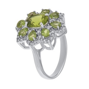 Inel din argint cu peridote