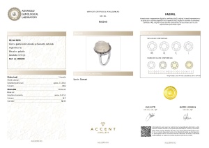 Certificat Gemologic Agl Inel din argint cu piatra lunii și diamante naturale RI8240