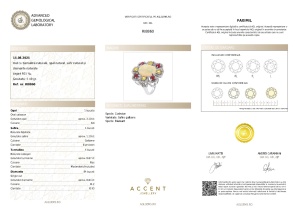 Certificat Gemologic Agl Inel din argint cu turmalină naturală, opal natural, safir natural și diamante naturale RI8860